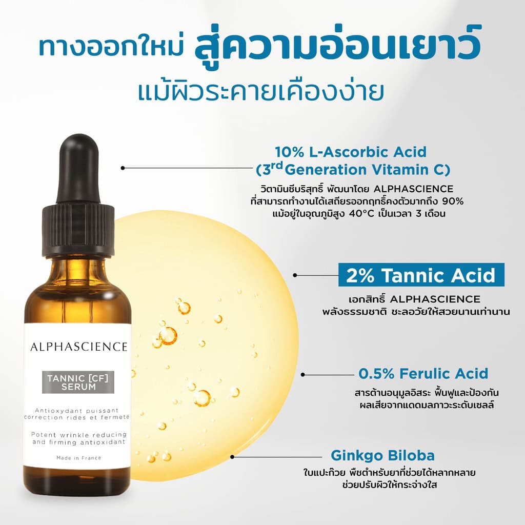 Tannic [CF] Serum ทางออกใหม่ สู่ความอ่อนเยาว์ แม้ผิวระคายเคืองง่ายก็ใช้ได้